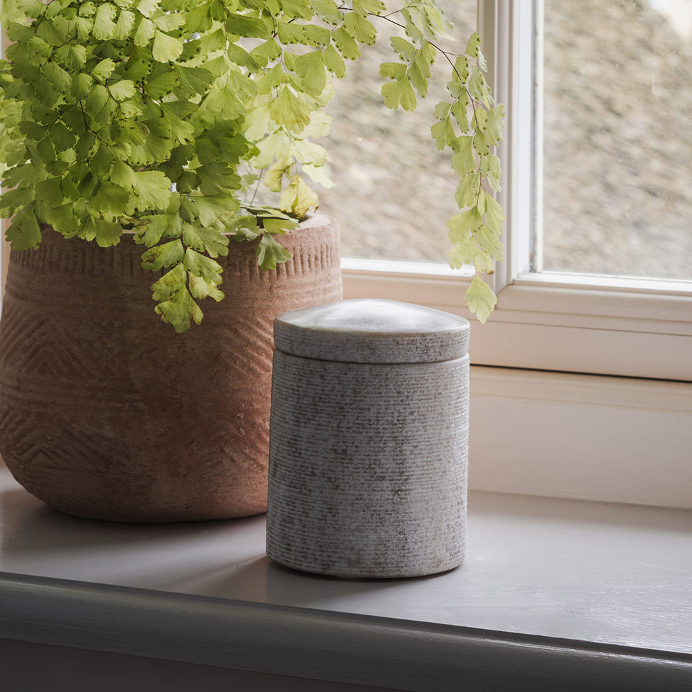 Nkuku Asana Marble Storage Jar Grey